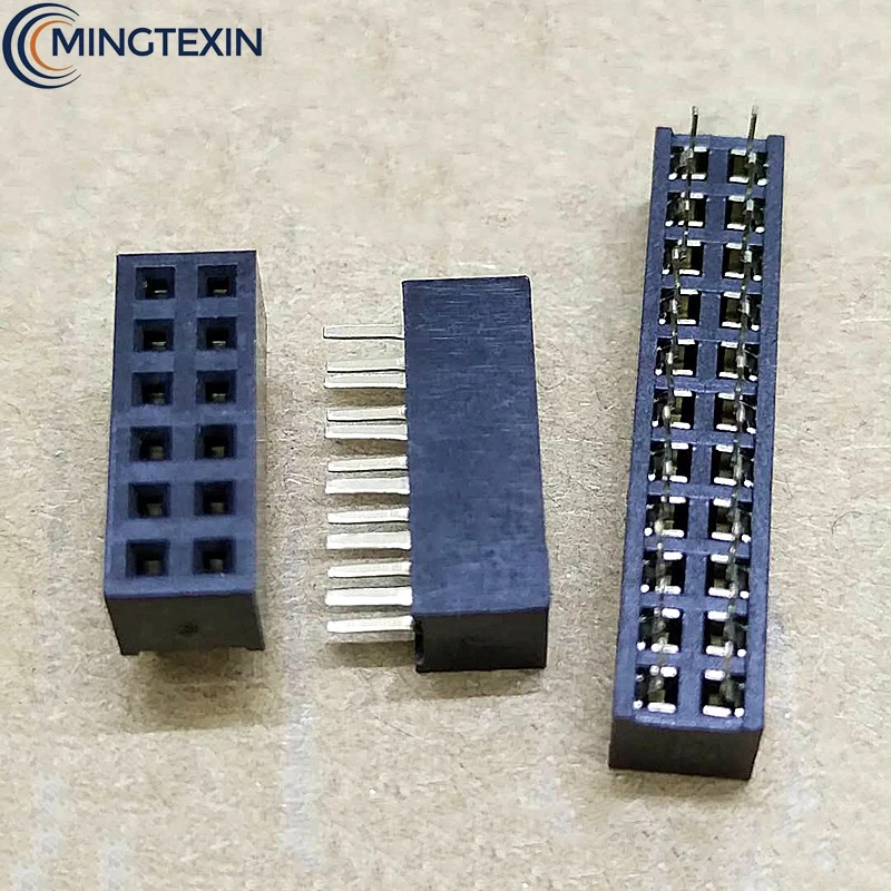 5pcs 2.0mm Double Row Straight Female 2-40P Pin Header Socket Connector 2x2/3/4/5/6/7/8/9/10/12/14/15/16/17/18/20/25/28Pin