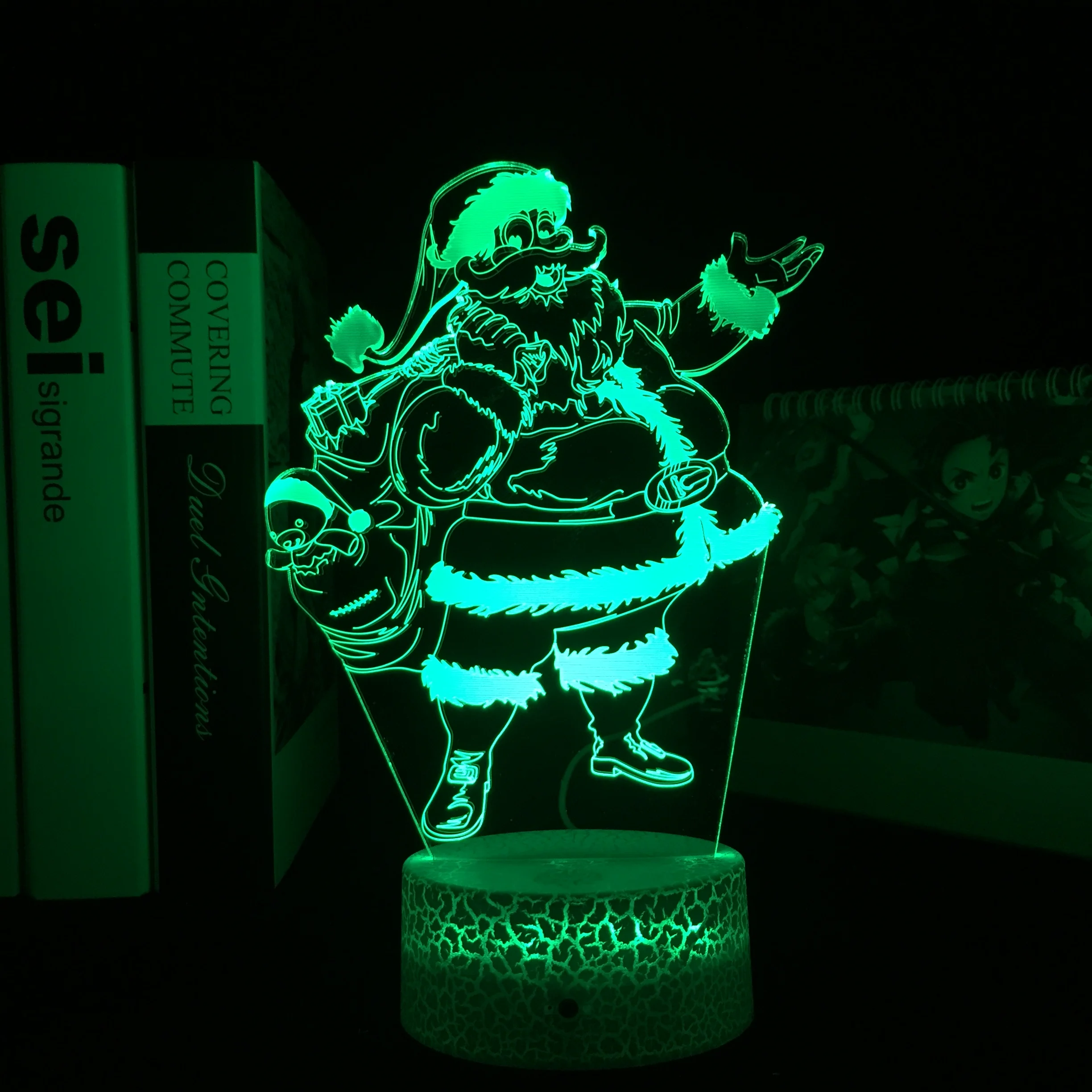 Santa Claus 3D LED Night Light Touch Remote Control Colorful Lamp Acrylic Table Lamp for Christmas Gift Room Atmosphere Decor