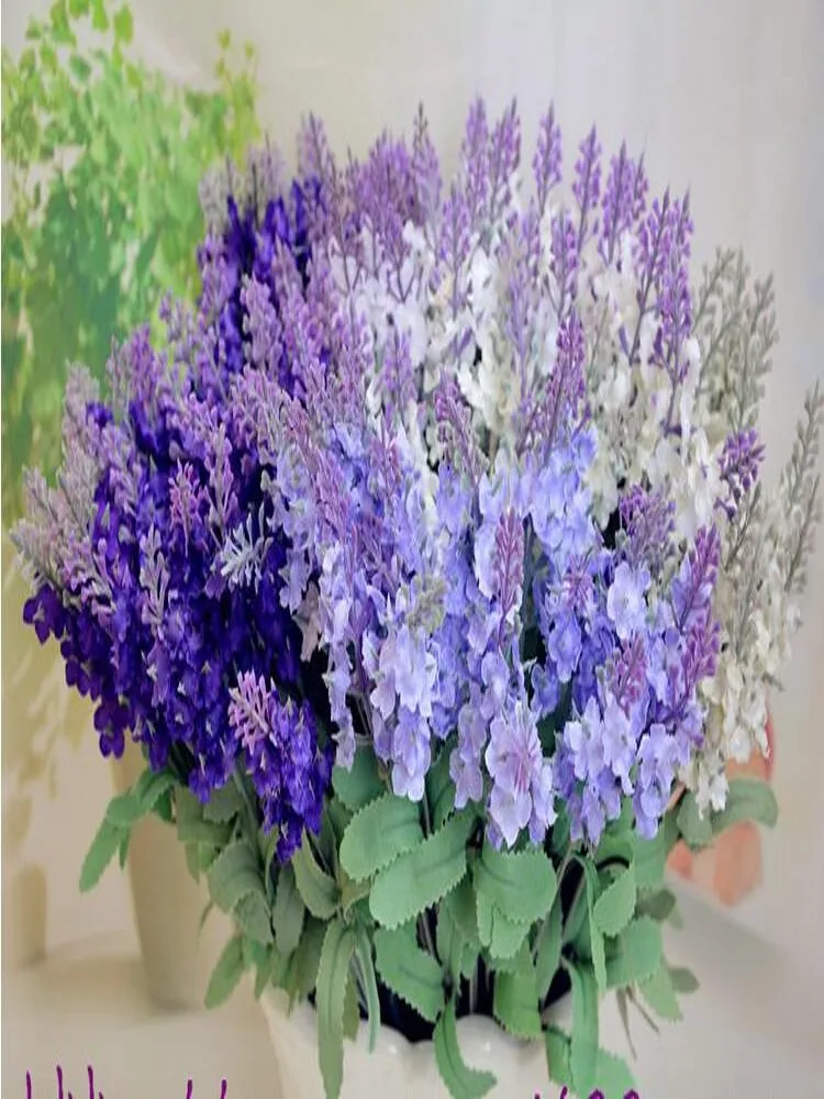 

Artificial Silk Lavender Flowers Wedding Christmas Party Table Decoration Bouquet 10 Head For One Set Simulation Flowers Free Sh