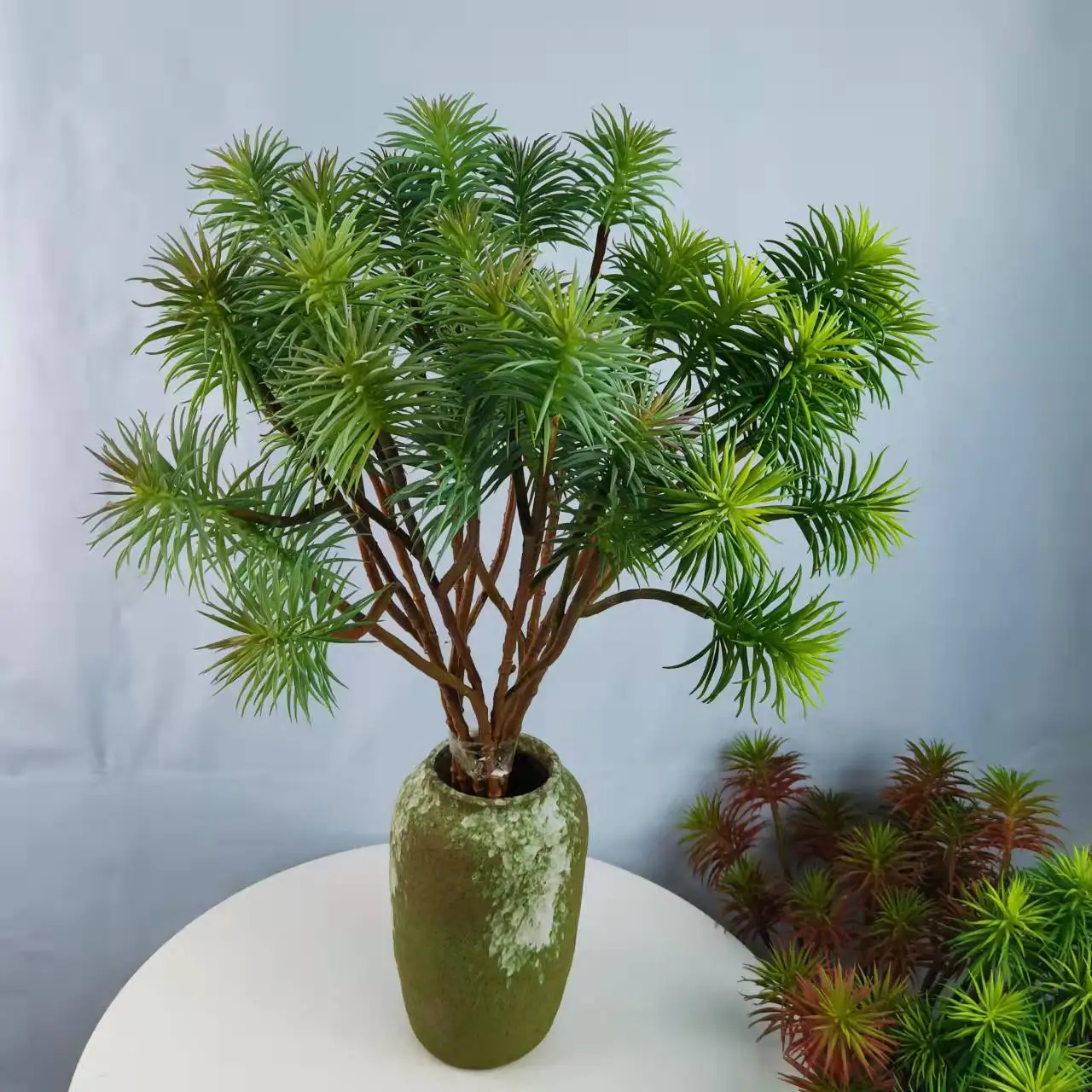 Artificial Podocarpus Branches Green Fake Cypress Simulation Plants DIY Flower Arrangement Materials Hotel Home Deco Accessories