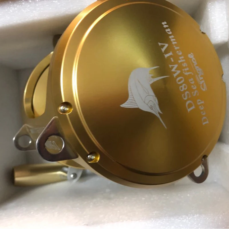 130W 80W 2-Gang-Trommelrolle für Hochseeangeln, Big Game Trolling Jigging Rolle, Salzwasser, maximale Zugkraft 130LB, für Thunfisch, Marlin, Pesca – Detail 6