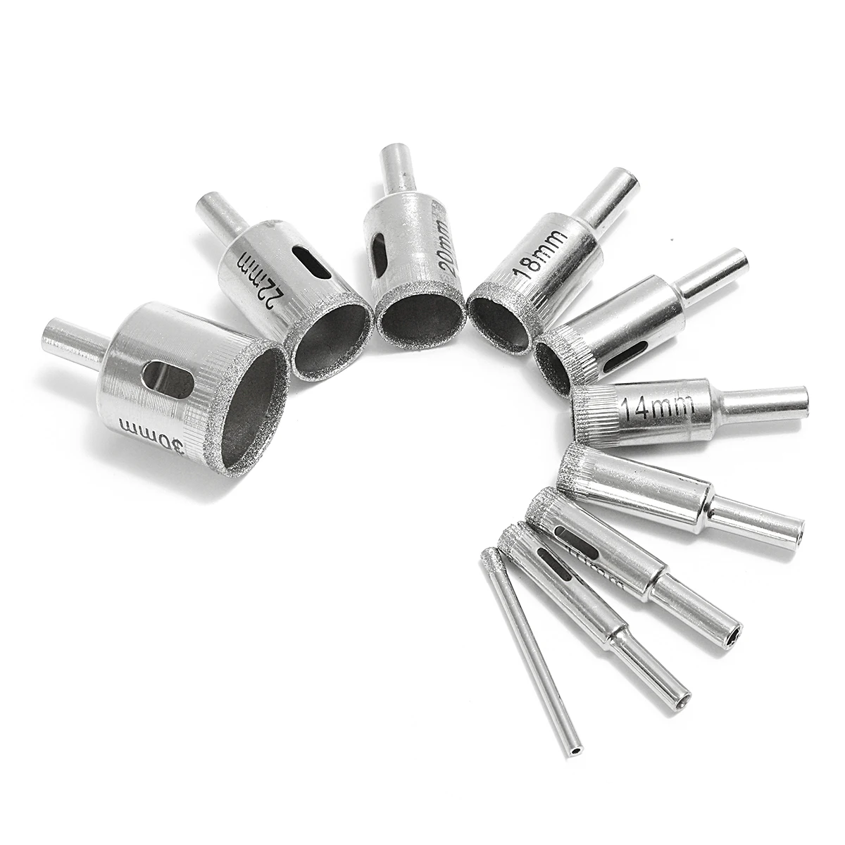 XNEMON 10 Pcs 4-30mm Del Foro del Diamante Seghe Punta del trapano Seghe Set di Piastrelle di Ceramica di Taglio di Marmo di Vetro Set 4 8 10 12 14 15 18 20 22 30 millimetri