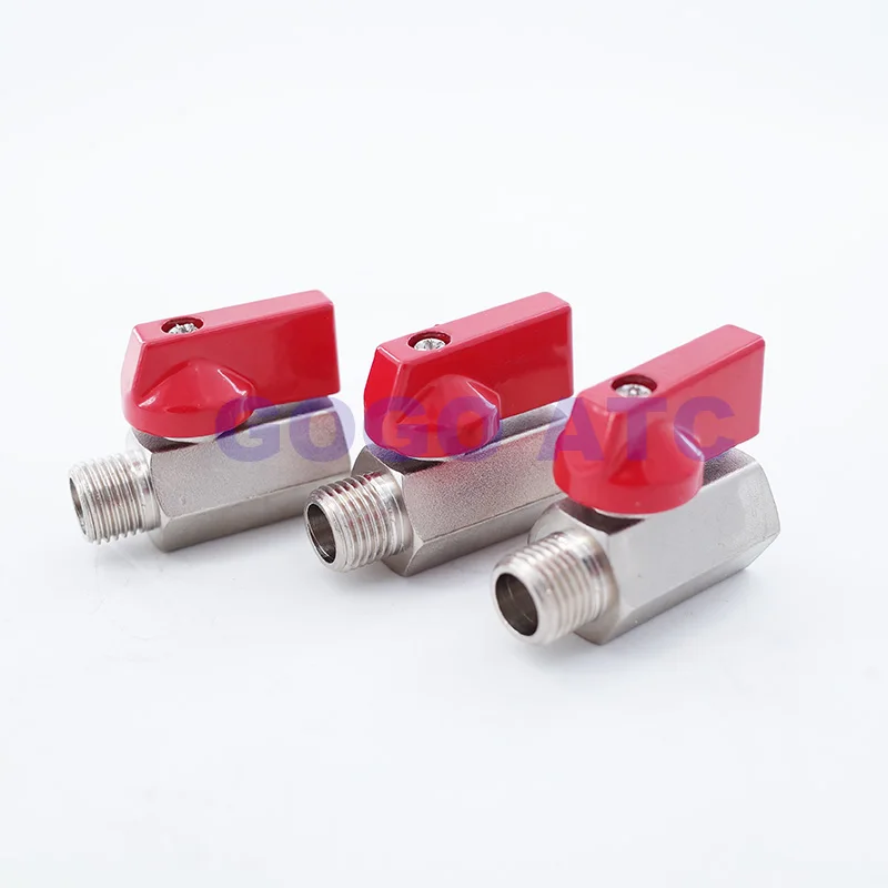 Электромагнитный клапан Brass Mini Ball Valve 1/8 1/4 3/8 1/2 3/4 BSP Female Male Thread Hardware 2 Way Ball Valve Copper Вода и пар — деталь 2