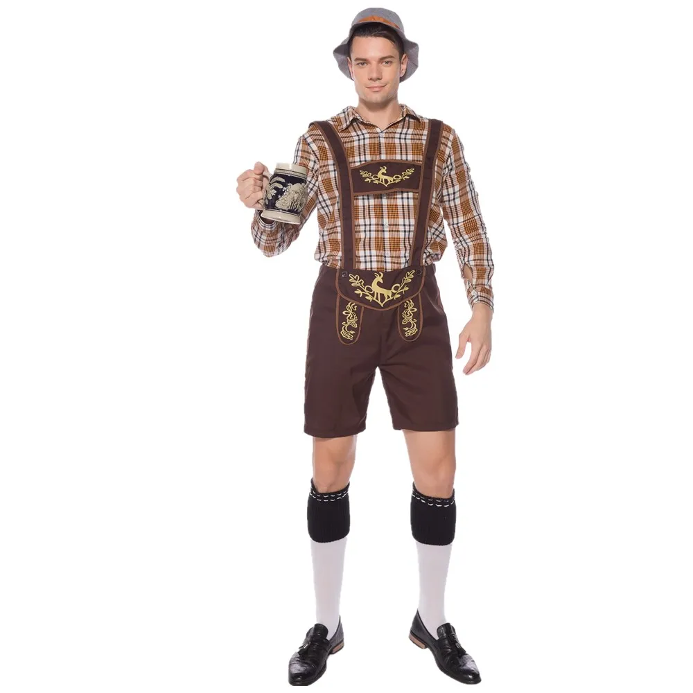 الكبار الرجال الألمانية مهرجان أكتوبر البيرة Lederhosen زي البافارية التقليدية مهرجان تأثيري بذلة