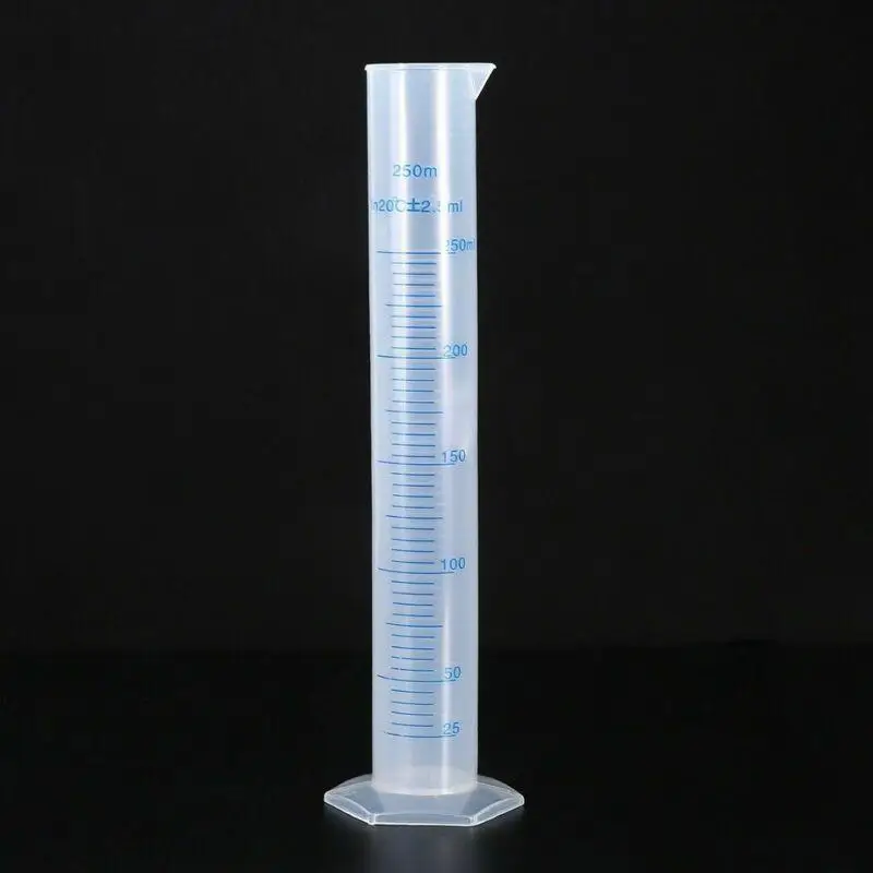 1pcs 25/100/250/500ml Transparent Measuring Cylinder Plastic Graduated Hexagonal Basefor Lab Supplies Laboratory Tools.