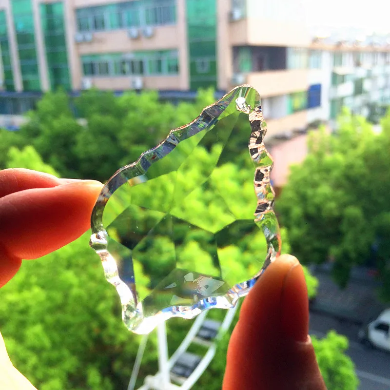 (Free Ring) 63mm K9 Crystal  Maple Leaf Champane/ AB/ Clear Color Chandelier Pendant/ Crystal Lighting Part Wedding Decoration