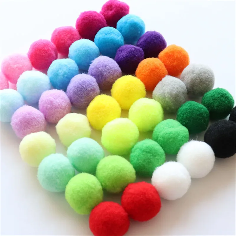 Pompom 25mm Soft Pompones Pompony  Fluffy Plush Balls Pompon  Pom Poms Furball DIY Handmade Craft Material Weeding Home Decor