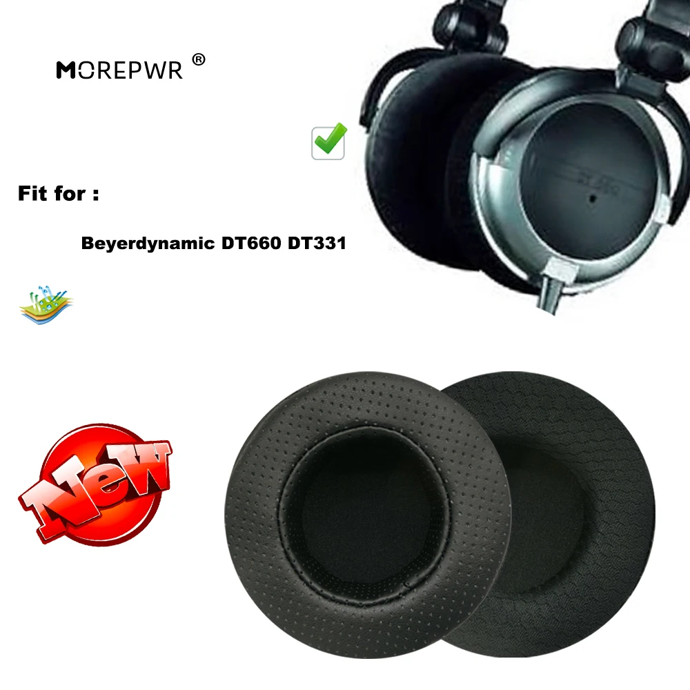 

Morepwr New upgrade Replacement Ear Pads for Beyerdynamic DT660 DT331 Headset Parts Leather Cushion Velvet Earmuff Headset