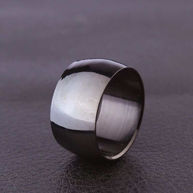 12 mm wide men\'s ring titanium steel ring wide spherical men\'s large ring high jewelry charm men and women wedding jewelry