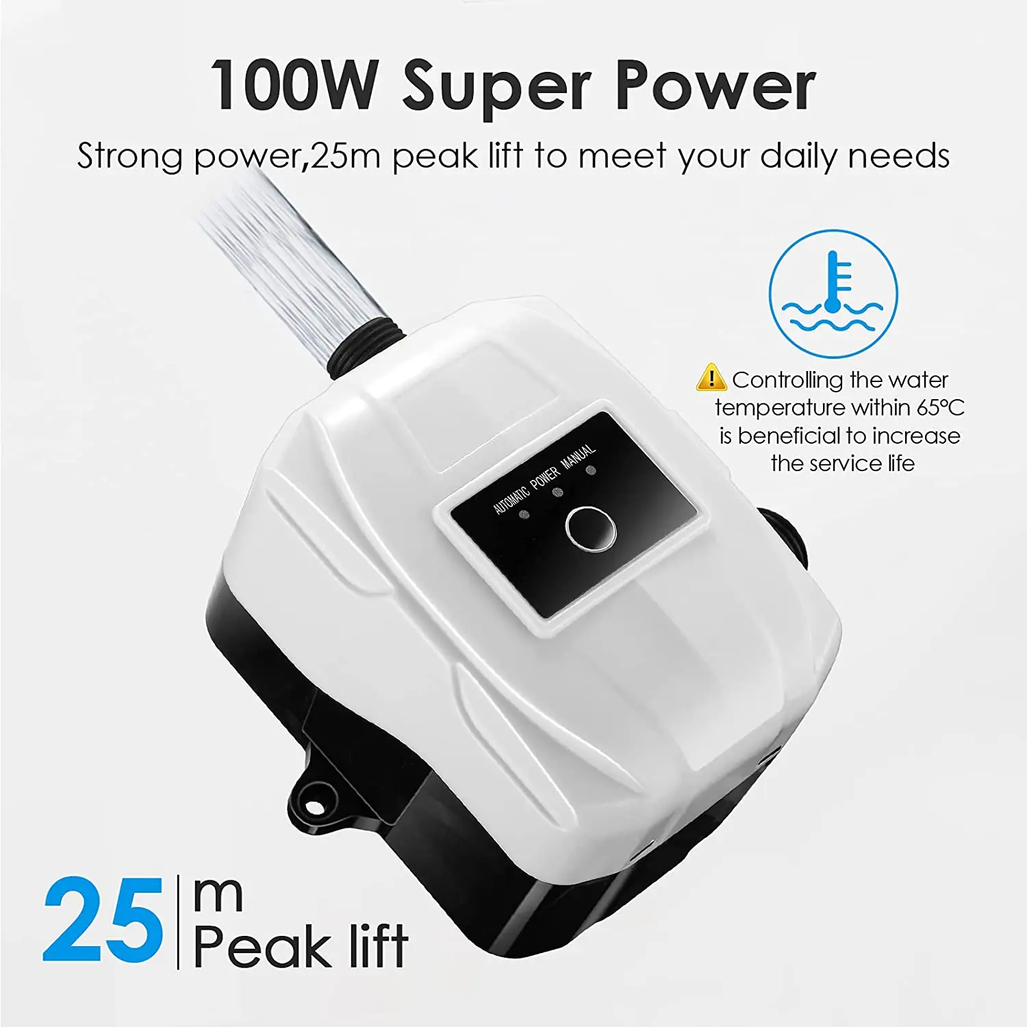 DC 24V Water Pressure Boost Pump 100W 25m High Lift Water Pumps Home Kitchen Shower Water Heated Diaphragm Pumps EU US Plug