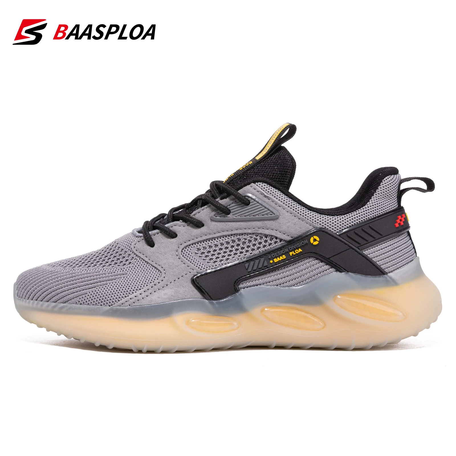 Baasploa moda casual sapatos de caminhada para homem 2023 designer malha leve tênis rendas masculino sapato esportivo ao ar livre