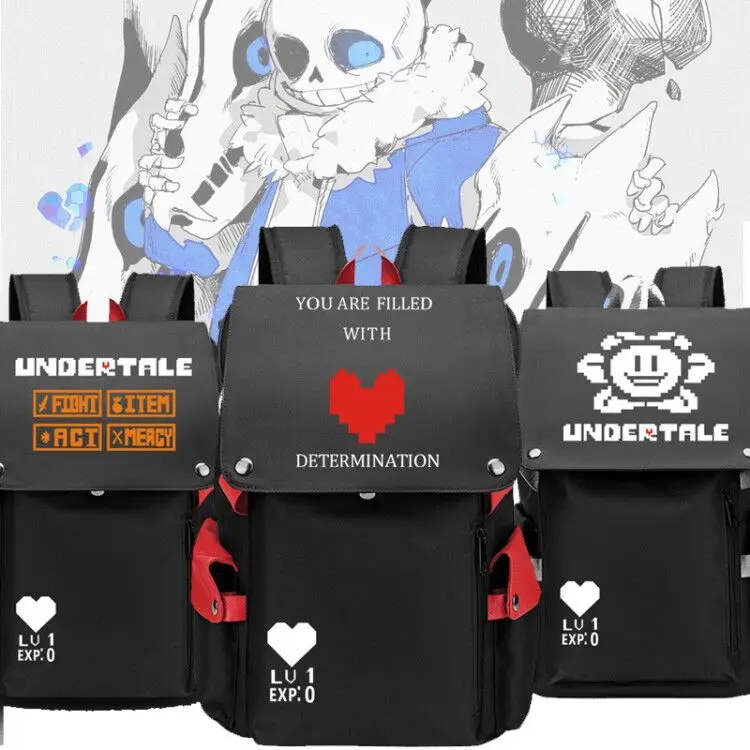 Anime Undertale backpack sans Bags cosplay Oxford Bag studet  schoolbag for men women