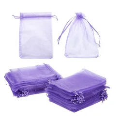 100 unids/lote de bolsas de Organza de 25x35cm, 30x40cm, embalaje de joyería de Color sólido, bolsa de almacenamiento extraíble, bolsas de regalo para fiesta de boda