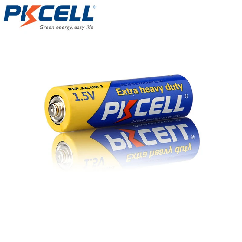 100 قطعة/الوحدة PKCELL R6P 1.5V AA بطارية سوبر الثقيلة 1.5 فولت R6 UM3 AA الكربون بطارية جافة 2A بطاريات Bateria Baterias