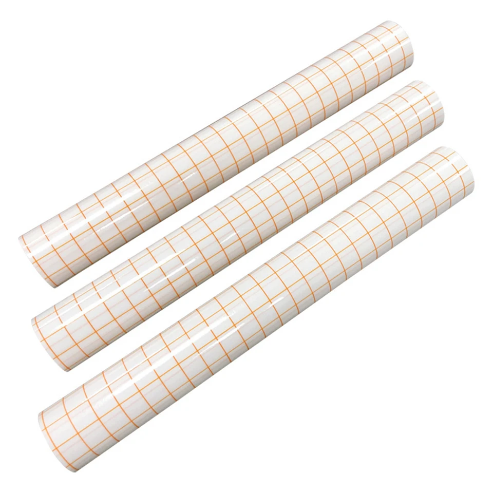 

Clear Vinyl Transfer Paper Tape Roll Orange Grid Adhesive Vinyl for Silhouette Cricut Craft Decals Signs Windows Stickers TR03