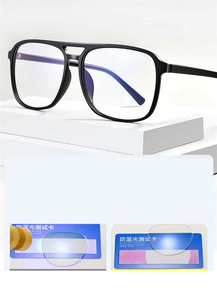Blockieren des blauen Licht quadrats kurzsichtige Brille Doppels trahl transparent grau tr90 Dioptrien brille verschreibung pflichtig-0,5-1,0 bis-4 – Detail 4