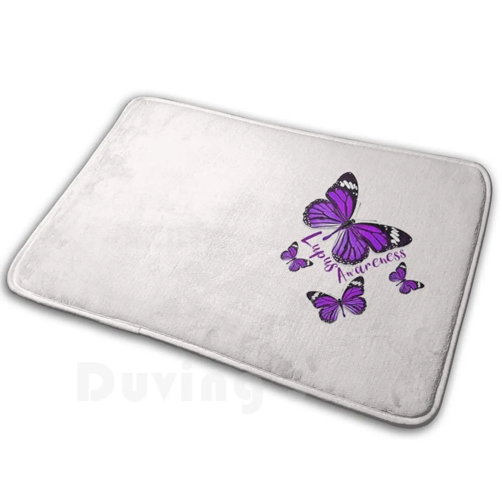 Awareness About Lupus Mat Rug Carpet Anti-Slip Floor Mats Bedroom Lupus Awareness Wolf Butterflies