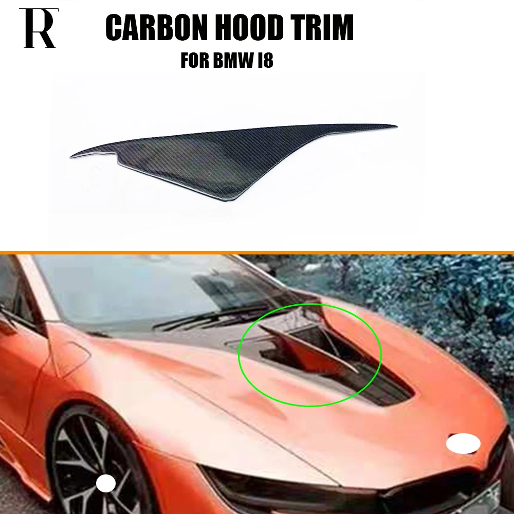 

1pcs Carbon Fiber Front Hood Bonnet Air Trim Cover Spoiler Flag for BMW I8 2014-UP