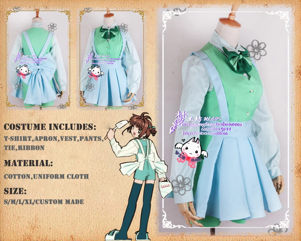 New Anime Cardcaptor Sakura Cosplay Costume Kinomoto Sakura ED3 FRUITS CANDY Cosplay Costumes Halloween Costumes for Women S-XL