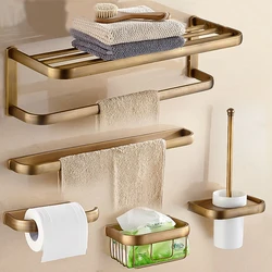 Juego de accesorios de baño de bronce antiguo, estante de toalla, soporte de papel higiénico, gancho para bata, Hardware de baño