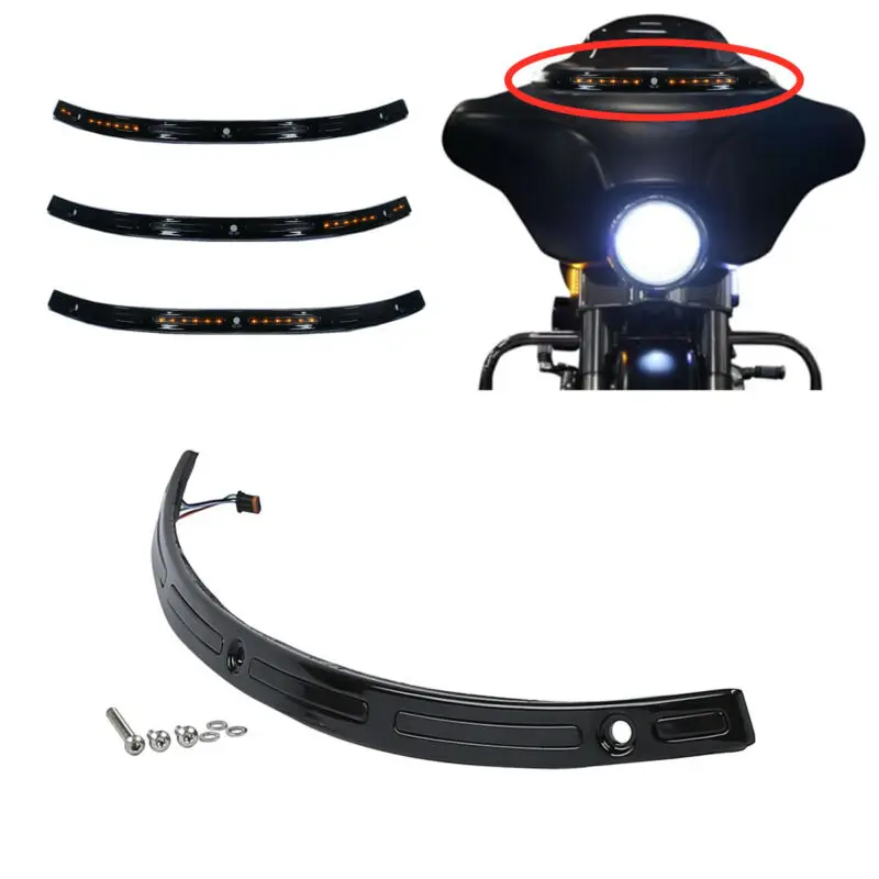 Kính Chắn Gió Xe Máy Viền Có Đèn LED Cho Harley Phố Electra Trị Glide Ultra Giới Hạn 2014-2021