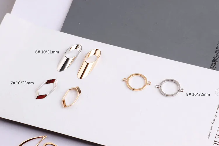 Diy minimalist geometric copper earring stud earrings accessories double hole circle link drop earrings jewelry materials