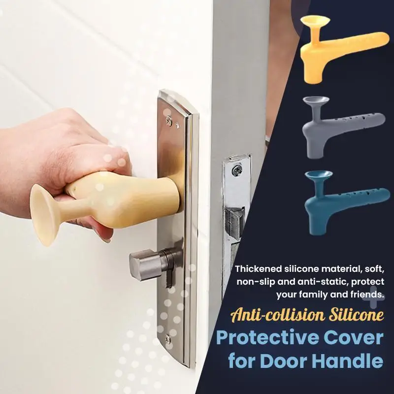 Anti-collision Silicone Protective Cover for Door Handle Door Knob Cover Silicone Thicken Door Handle Glove Wall Protectors Anti