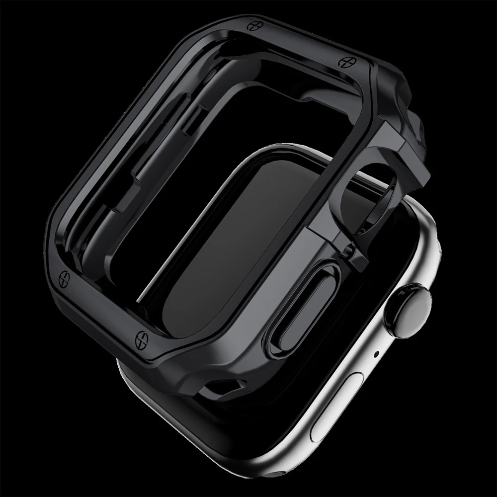 Protector case+metal strap For apple watch Ultra band 49mm 45mm 44mm 41mm 42/40/38 stainless steel bracelet serie 8 7 6 5 4 3 SE