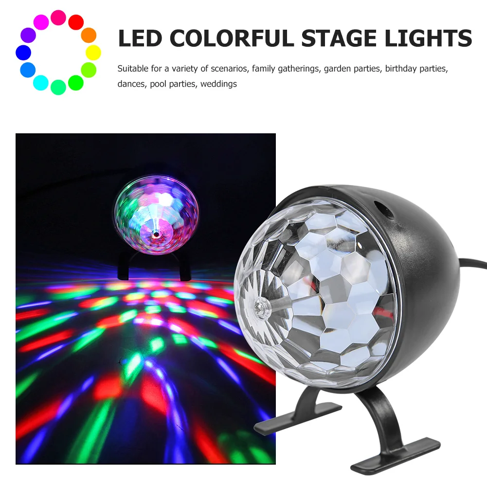 

LED Small Magic Crystal Ball USB Mini Colorful Spin Laser Light Colorful Rotating Stage Effect Light for Bar DJ Party Christmas