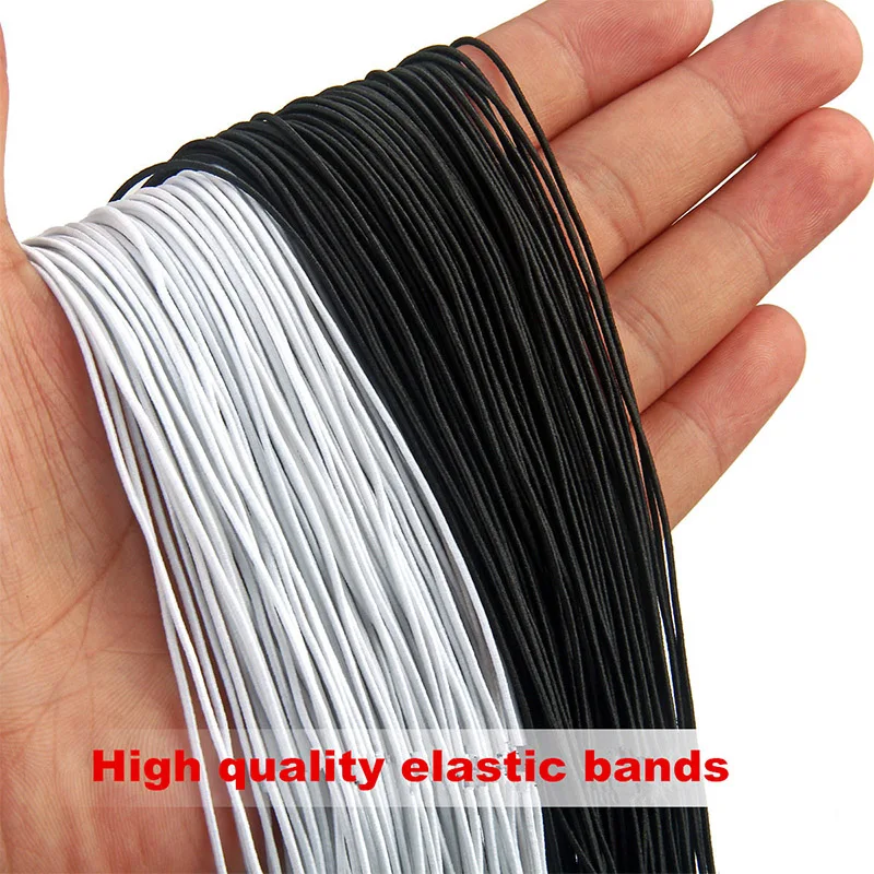 High-Quality White Black Round Elastic Band Elastic Rope Rubber Band DIY Sewing Accessories 1MM/1.5MM/2MM/2.5MM/3MM/4MM 2Meter