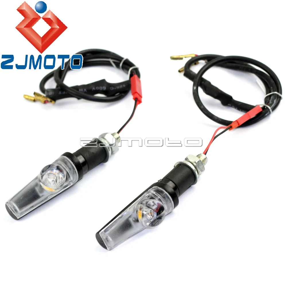 Motorcycle 8mm Amber Light LED Turn Signals For BMW Yamaha Honda Suzuki Kawasaki Custom Blinkers Turn Indicators