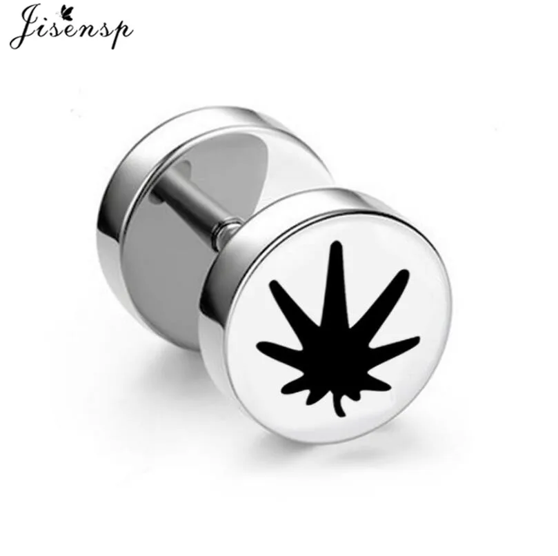 Punk Stud Earrings for Women Men Black Stainless Steel Cheater Faux Fake Ear Plugs Flesh Tunnel Gauges Tapers Stretcher Earring