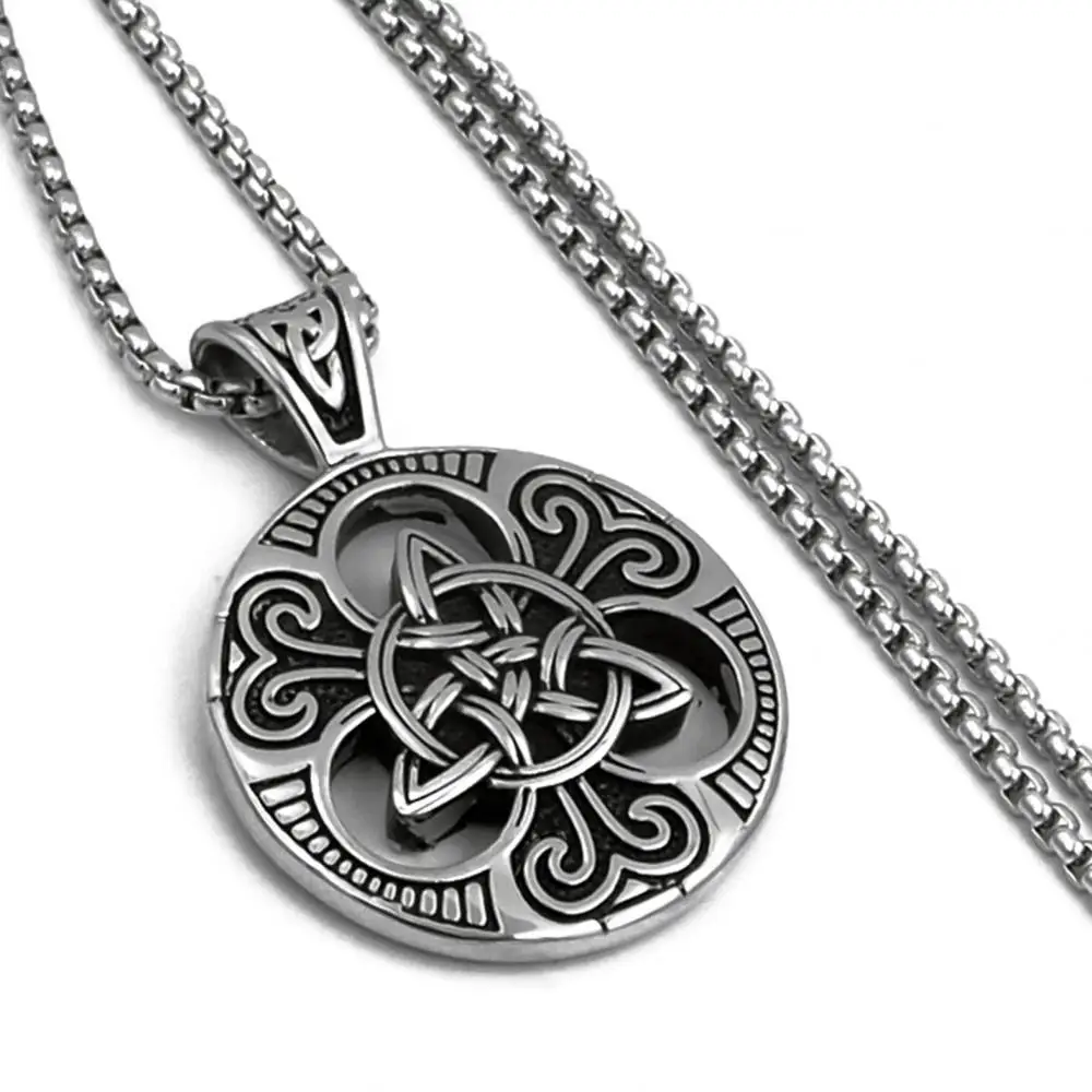 New Retro Nordic Celtic Knot Symbol Pendant Men\\'s Necklace Amulet Jewelry Gift