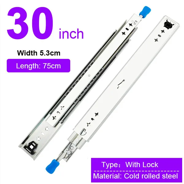 20 Heavy Duty Locking Drawer Slides – Full Extension Side Mount Ball Bearing, Single-Side Release, Lock 20 Heavy Duty Locking Drawer Slides – Full Extension Side Mount Ball Bearing, Single-Side Release, Lock