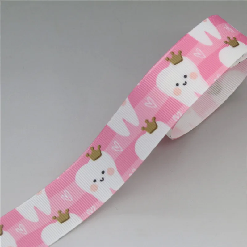 DHK 7/8'' 5yards tooth Printed Grosgrain Ribbon Accessory Hairbow Headwear Decoration DIY Wholesale OEM E1835