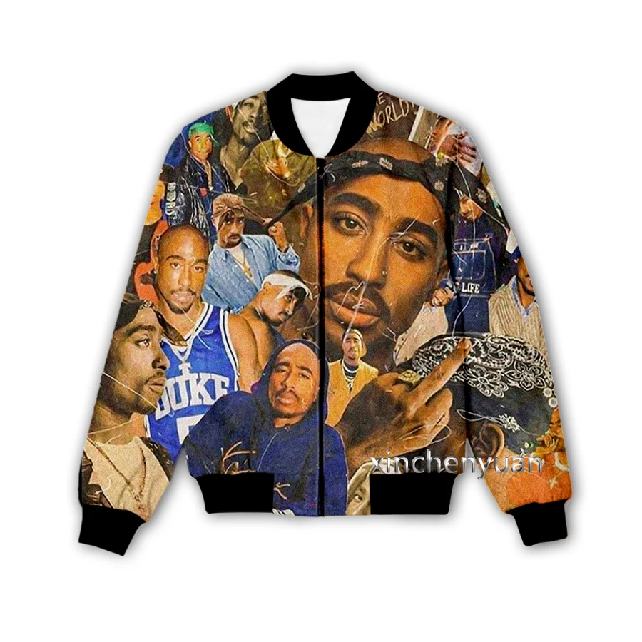 Phechion 3D Printed  Men/Women Rapper 2pac Tupac  Casual Jacket Fashion Streetwear Men Loose Sporting Jacket & Coat M19