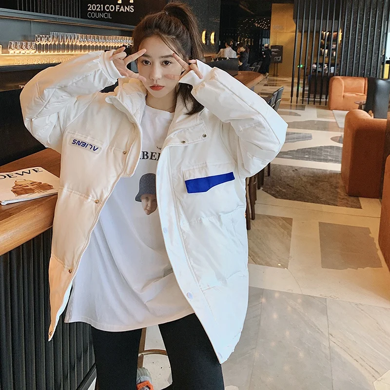 Down jacket women 2021 new winter women's down jacket white duck down hooded jacket long-sleeved warm parka jacket casual jacket