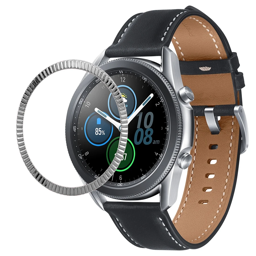Marco de bisel de Metal para Samsung Galaxy Watch 3, 41mm, 45mm, cubierta de anillos de protección, funda adhesiva para parachoques, accesorios para Galaxy Watch3