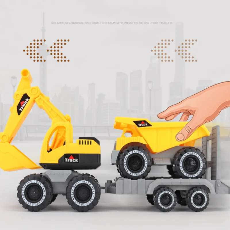 Classic Baby Simulation Engineering Car Toy Excavator Bulldozer Model Tractor Toy Dump Truck Model Car Toy Mini for Kid Boy Gift