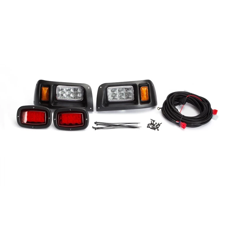 Frente e traseira LED Farol Kit, Turn Signal, Luz de freio, Carrinho de golfe Acessórios, EZGO ClubCar, Yamaha