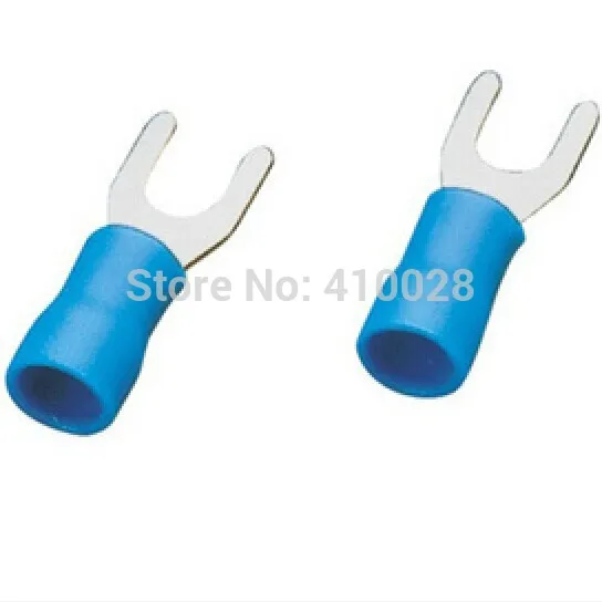 

1000PCS/bag SV2-3.2 Crimp Spade Wire Connector 16~14AWG 27A blue Fork Terminal Free Shipping