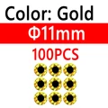 100 piezas de 11 mm doradas