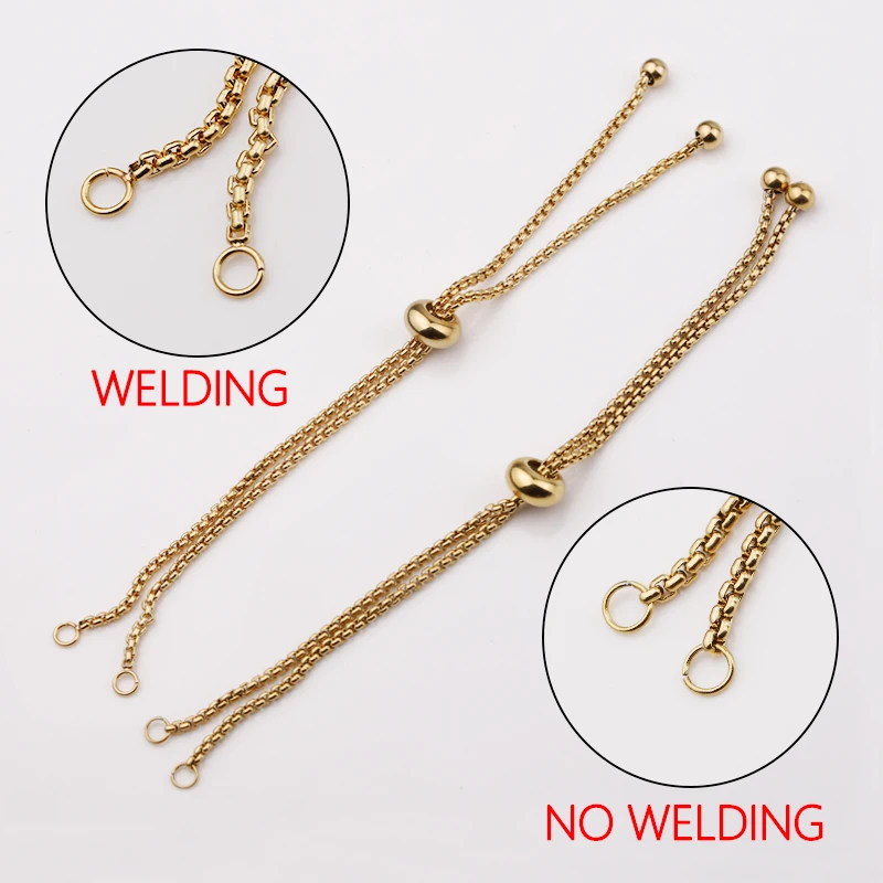 

Fnixtar 20Pcs 11.5*1.8mm Welding Adjustable Bolo Bracelets Mirror Polish Stainless Steel Bracelets For DIY Making Bracelets