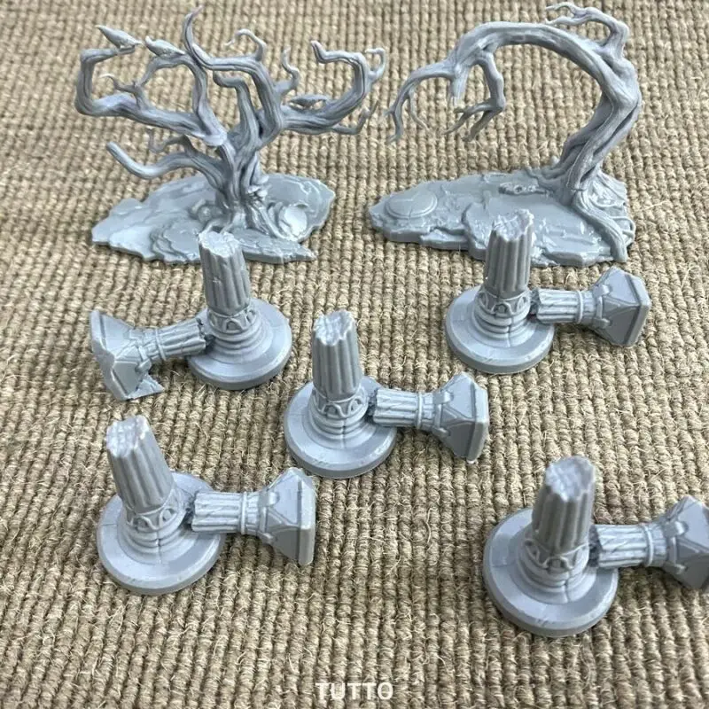 Lot 7PCS Mythic Battles Crow & Lugubrious Tree Miniatures Fantasy Board Game Model Pantheon Monolith Role Playing Toy