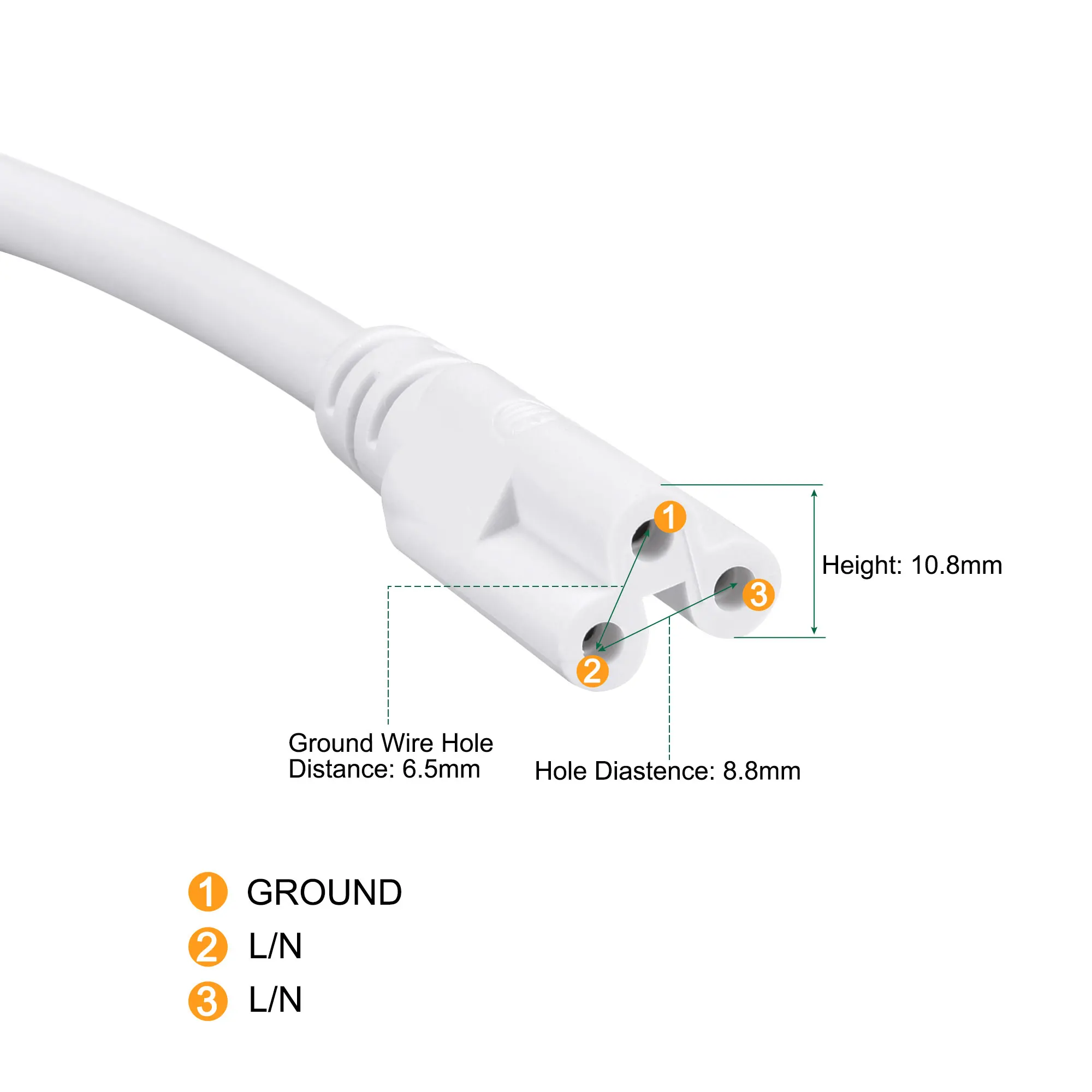 2Pcs 0.5m-2m T5 T8 Double End 3Pin LED Tube Connector Cable Wire T5 T8 Extension Cord For Integrated LED Fluorescent Light Tube