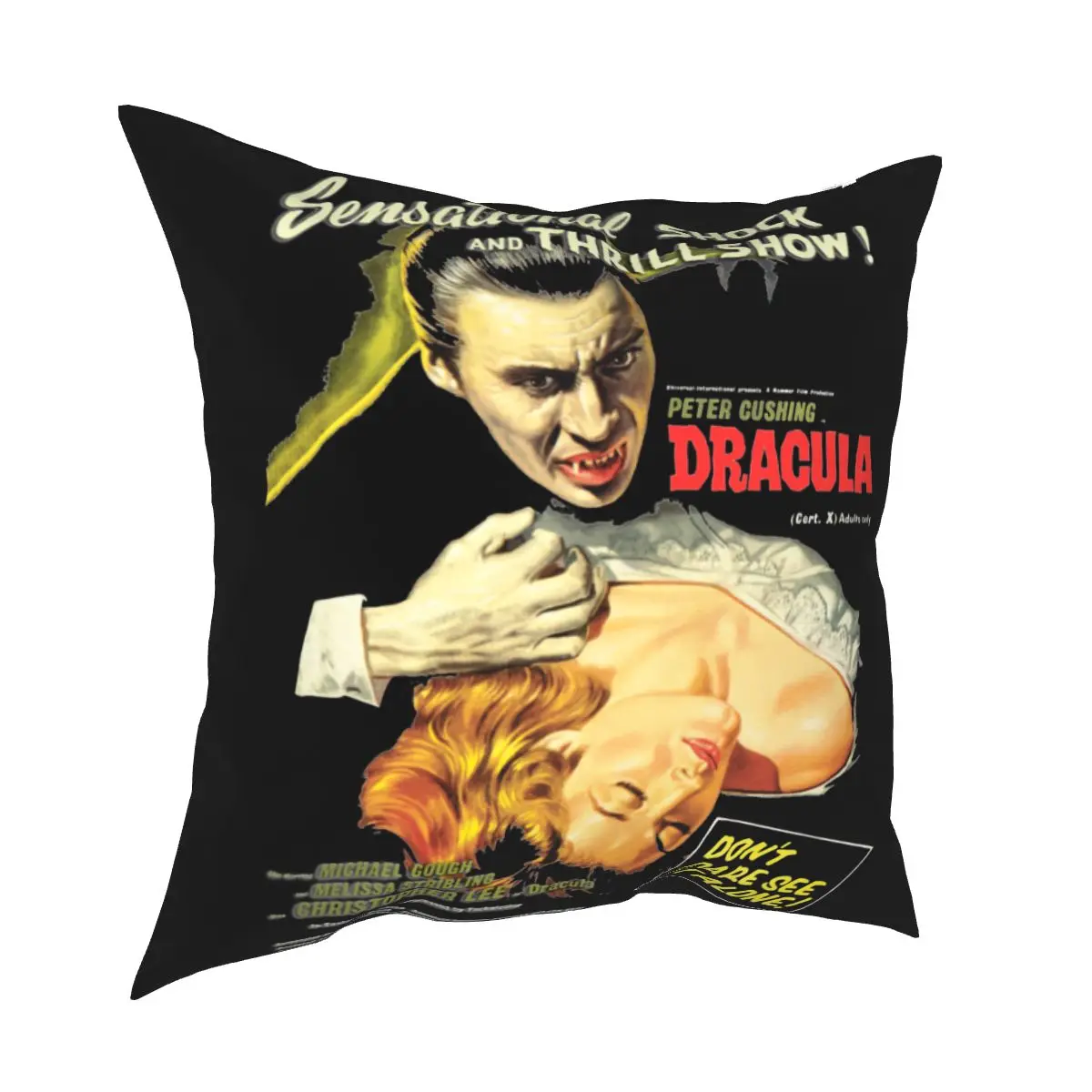 Dracula Original Hammer Poster Pillowcases Bed Car The Mummy Horror Movie Cushion Cover Decorative Throw Pillow Case 45*45cm