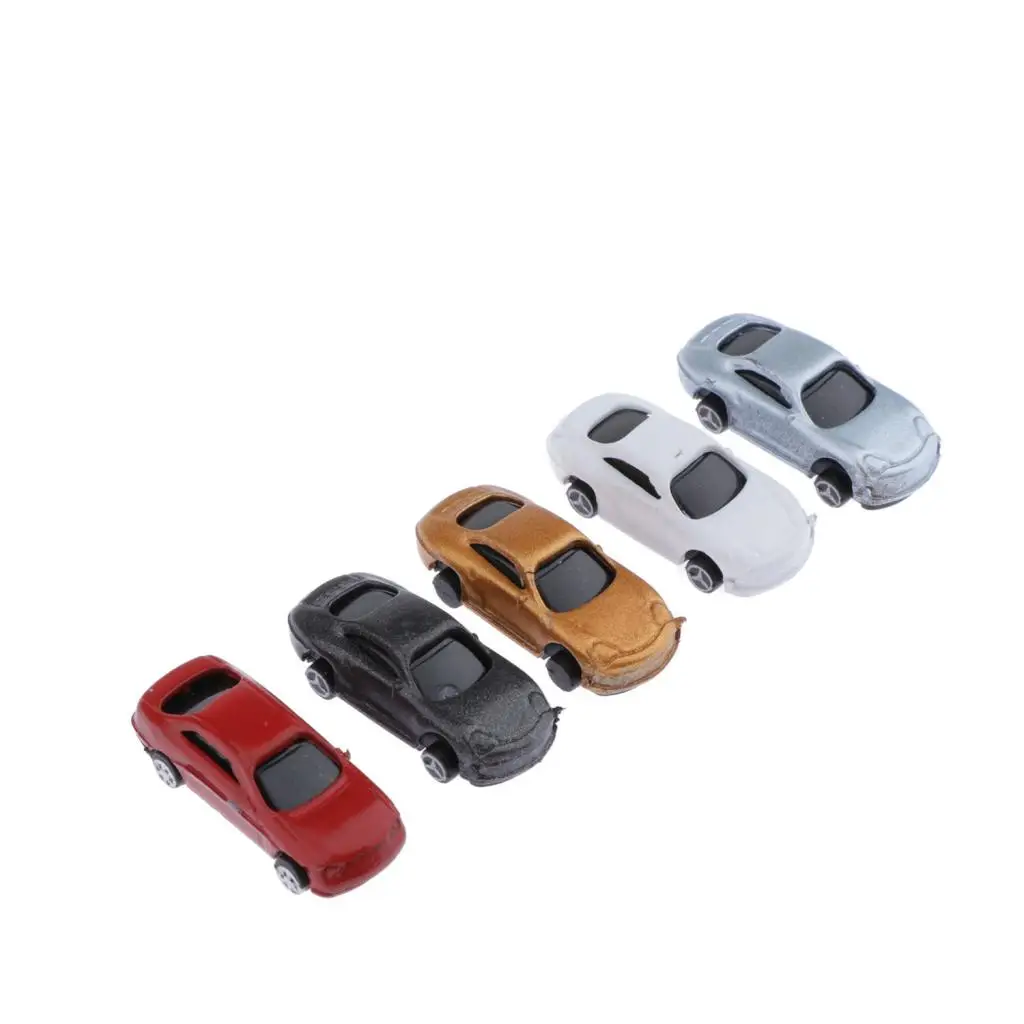 1:200 Scale Gauge Z Painted Plastic Model Car for Building Train Railway Street Road Scenery Landscape Layout, Pack of 30 Model