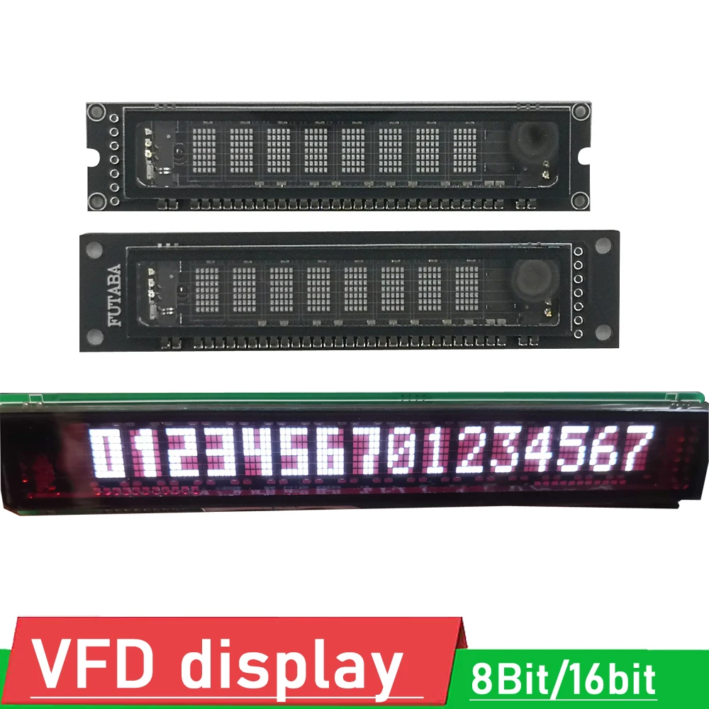 VFD Display Module 8-Bit 16-Bit Dot Matrix Display Module VFD Fluorescent Display Screen for Arduino C51 STM32 Microcontroller