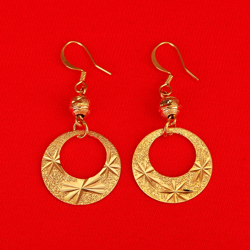 Ethiopian African Bridal Earrings Jewelry African Women 24K Gold Color Eritrea Trendy Wedding Earrings