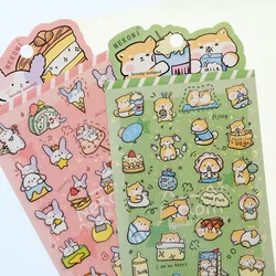 Koreański Import NEKONI Kawaii skręcony cukierek zwierzęta jedzenie wodoodporny PVC naklejki dziennika Scrapbooking Diy biurowe naklejki śliczne